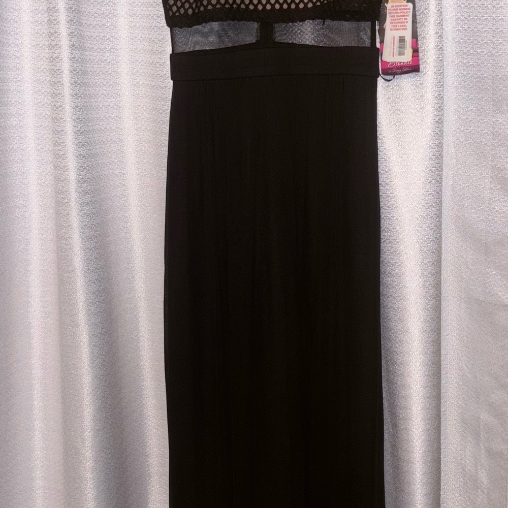 Blondie Nites Black Dress with Mesh Detail